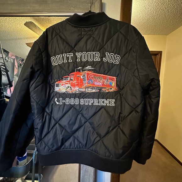 Supreme Black Quilted Work Jacket - Picture 4 of 6
